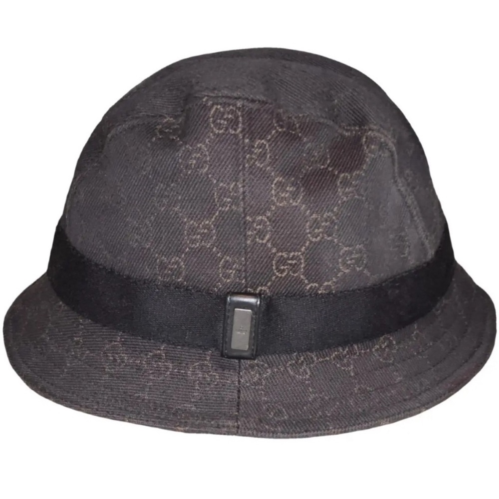 Gucci Black Monogram Bucket Hat. SZ. M. Excellent condition.